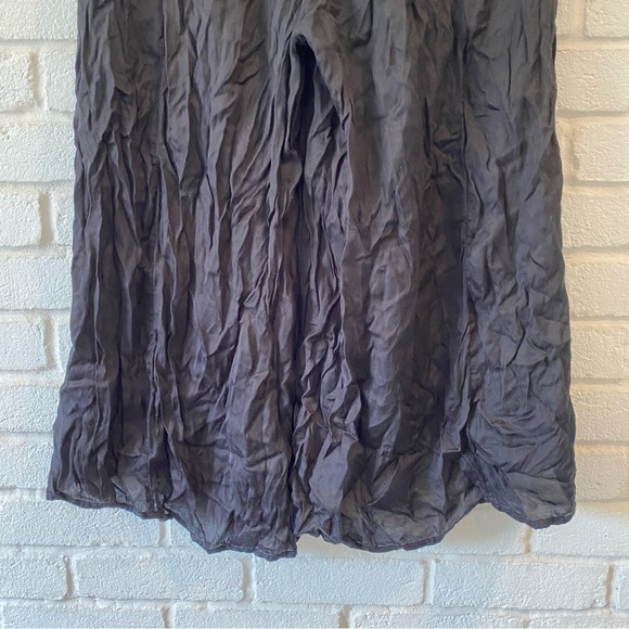 Anthropologie Elevenses Black Front Slit Cropped Wide Pants Size XS - Picture 11 of 14